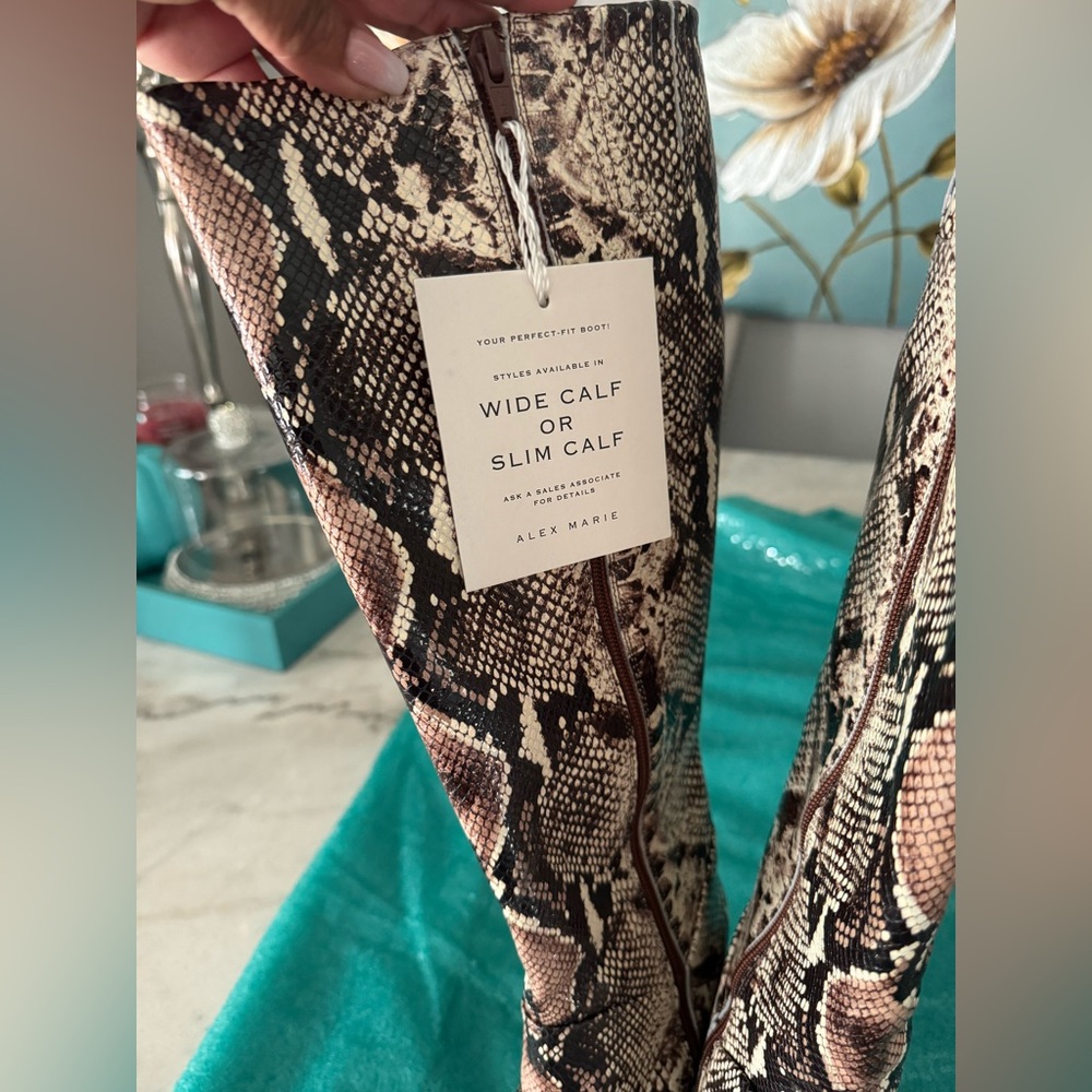 Alex Marie Brown Snakeskin Boots - Picture 5 of 9